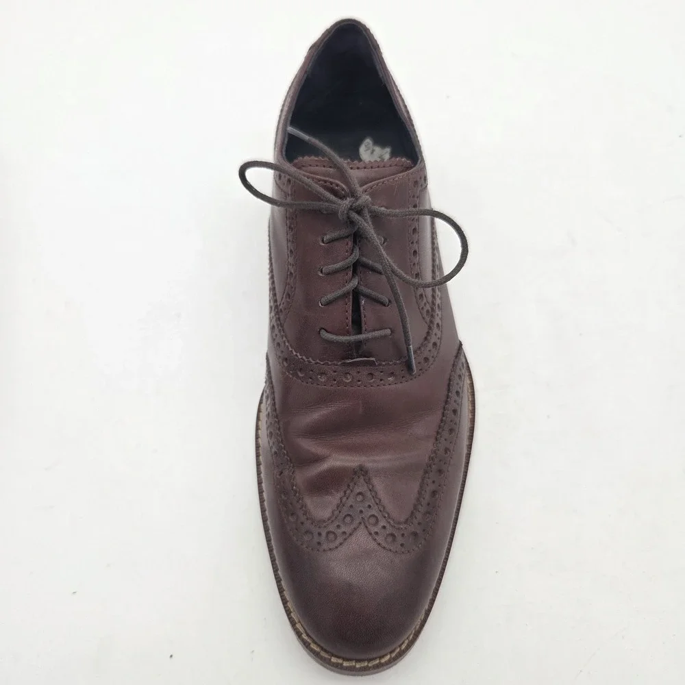 Cole Haan Air Madison Wingtip Men's US 7.5M Brown C10845 Leather Dress Shoes